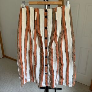 Sezane Striped Amandine Midi Skirt Size 38